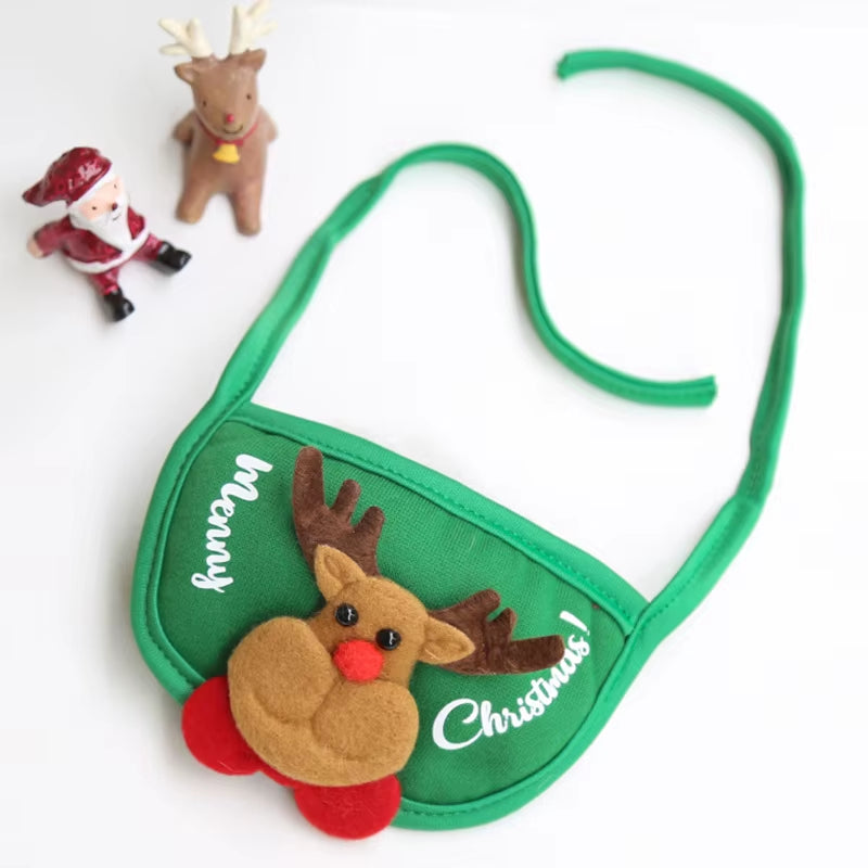 Funny Dog Christmas Hat Pets Santa Bibs New Year Party Cosplay Costume Puppy Cap Cute Cats Bandana Clothes Accessories Gift