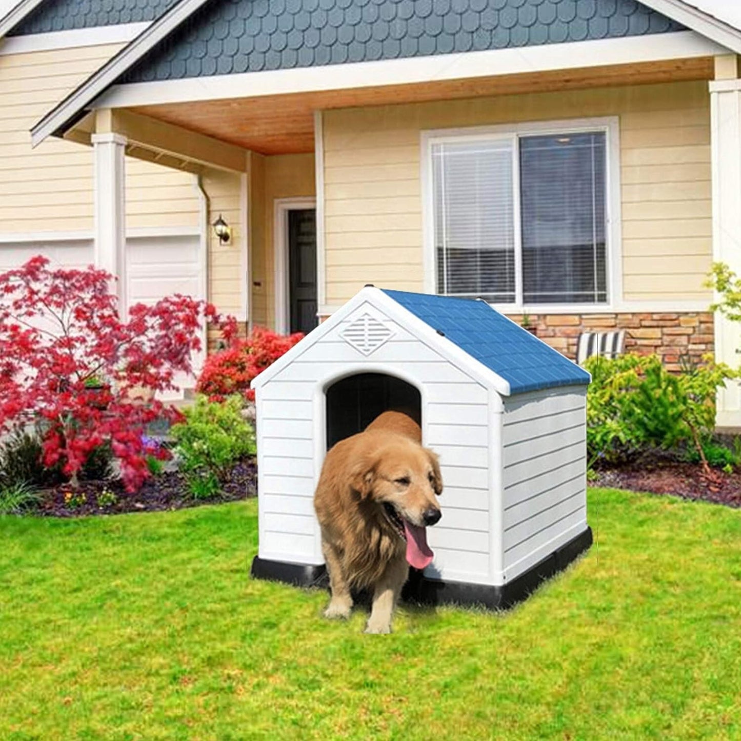 Casa Para Perros Para Interiory Exterior, Duradera Y Resistente a La Intemperie
