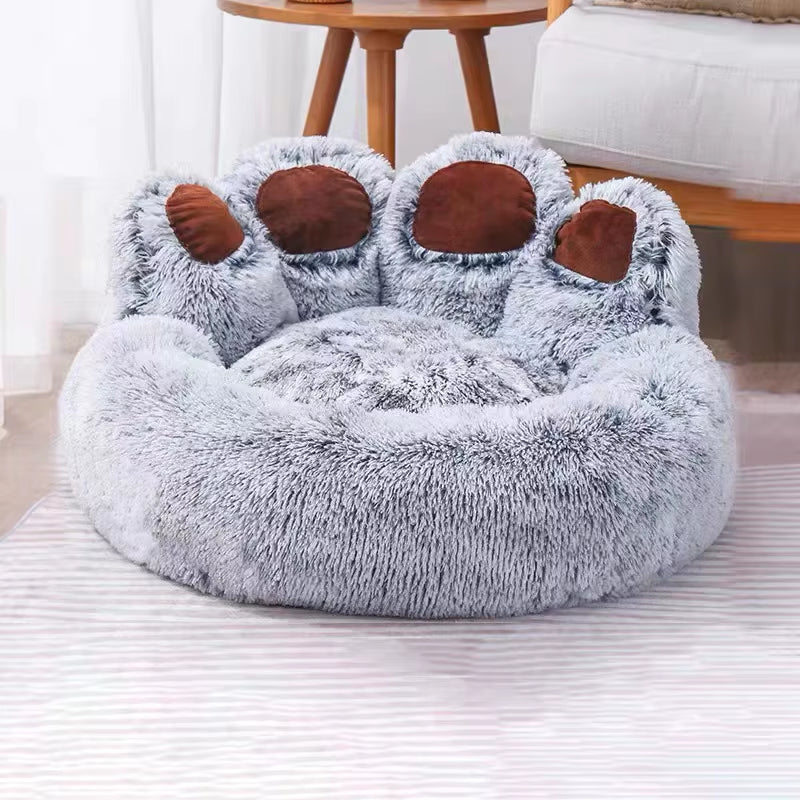 Cute Bear Paw Dog Bed Plush Winter Warm Mat Pets Kennel Large Dog Sleeping Bed Puppy Cat Sofa Blanket Cushion Pets Accessories
