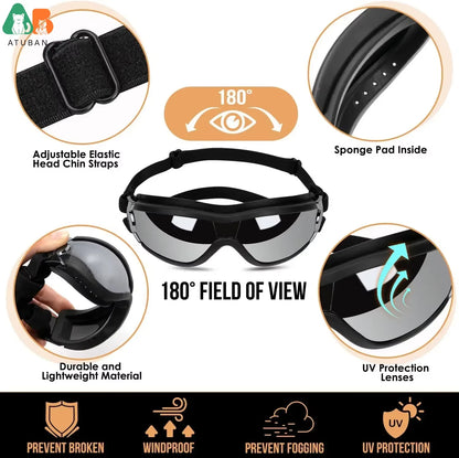 Dog Helmet and Goggles-Uv Protection Doggy Sunglasses Dog Glasses Pet Hat Motorcycle Helmets Protection for Puppy Riding