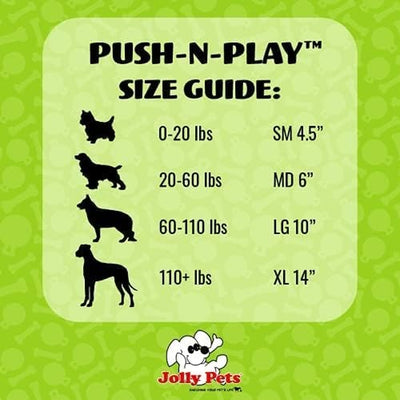 Jolly Pets Push-N-Play Ball Dog Toy, 10 Inches/Large, Blue