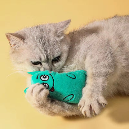 Cat Toys Funny Interactive Plush Cat Toy Teeth Grinding Catnip Toys Kitten Chewing Squeaky Toy Pets Accessories