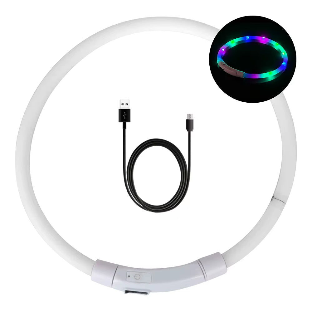 Led Usb Dog Collar Night Luminous Charge Necklace Dog Loss Prevention Night Safety Flashing Glow Collar Pet Accessories