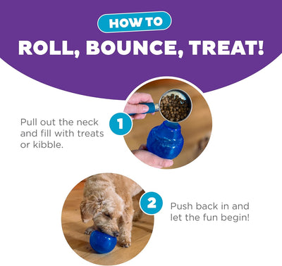 Lil' Snoop Interactive Treat Dispensing Dog Toy, Puzzle Ball Slow Feeder for Small to Medium Dogs, Mint-Scented for Mental Stimulation & Boredom Relief, Bpa-Free, 3.9-Inch, Blue