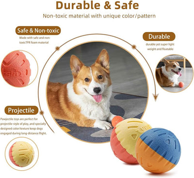 Dog Ball Toys for Dogs up to 35 Lbs 2.5 Inch Dog Ball Toy Floats on Water Bouncy Durable Rubber Ball