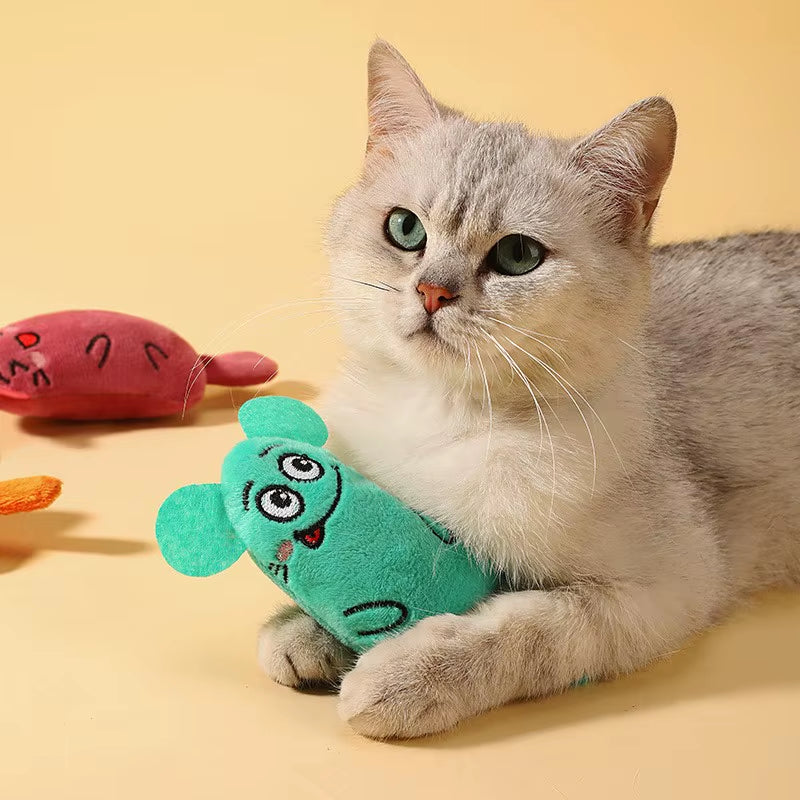 Cat Toys Funny Interactive Plush Cat Toy Teeth Grinding Catnip Toys Kitten Chewing Squeaky Toy Pets Accessories