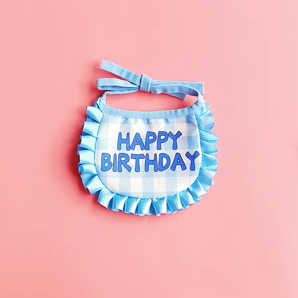 Pet Birthday Cute Props Headwear Caps Bibs Saliva Towel Hat Cat Dog Birthday Costume Pets Accessories Decoration Supplies