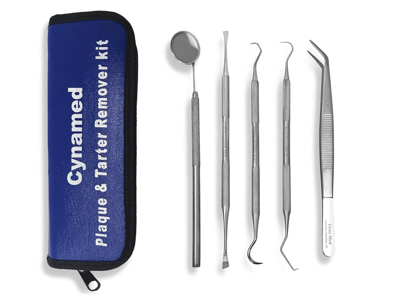 Dental Tools Oral Care Kit (5-Pack) – Stainless Steel Dental Pick, Tartar Scraper, Scaler, Tweezers, and Mouth Mirror for Personal & Pet Use