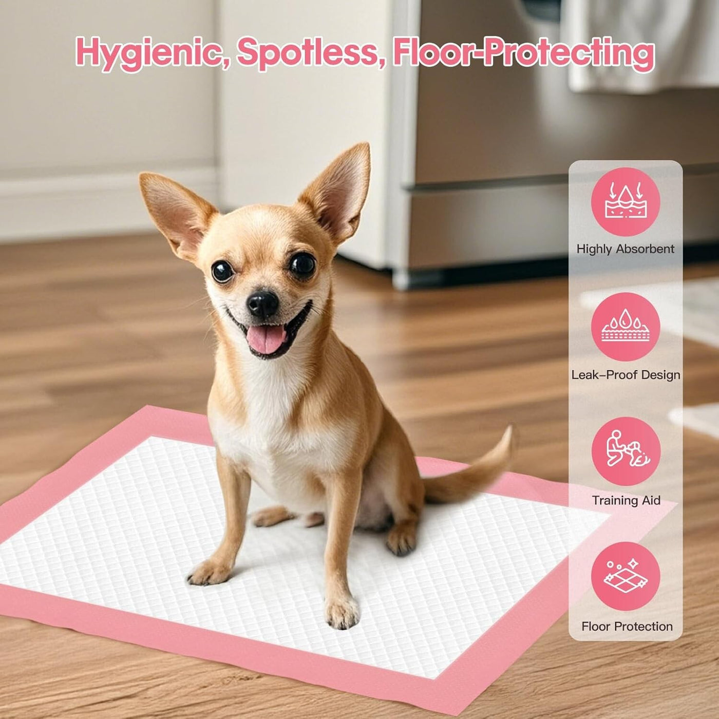 200 Puppy Pad Training Pads for Dogs Unscented Pink-Small-13X