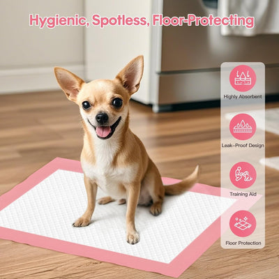 200 Puppy Pad Training Pads for Dogs Unscented Pink-Small-13X