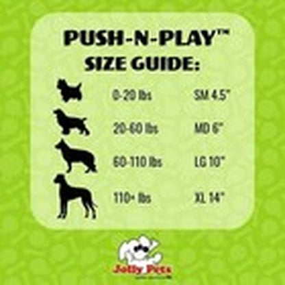 Jolly Pets Push-N-Play Ball Dog Toy, 10 Inches/Large, Blue