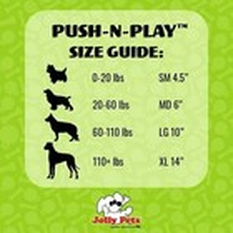 Jolly Pets Push-N-Play Ball Dog Toy, 10 Inches/Large, Blue