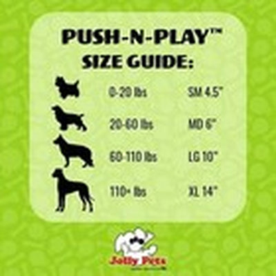 Jolly Pets Push-N-Play Ball Dog Toy, 10 Inches/Large, Blue