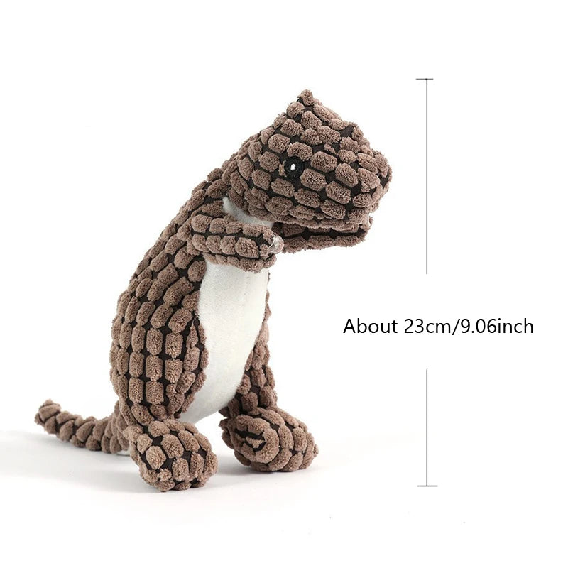 Plush Dog Toy Dinosaur Shaped Interactive Squeaky Toys for Small Large Pets Tooth Cleaning Chew Toy Accessories