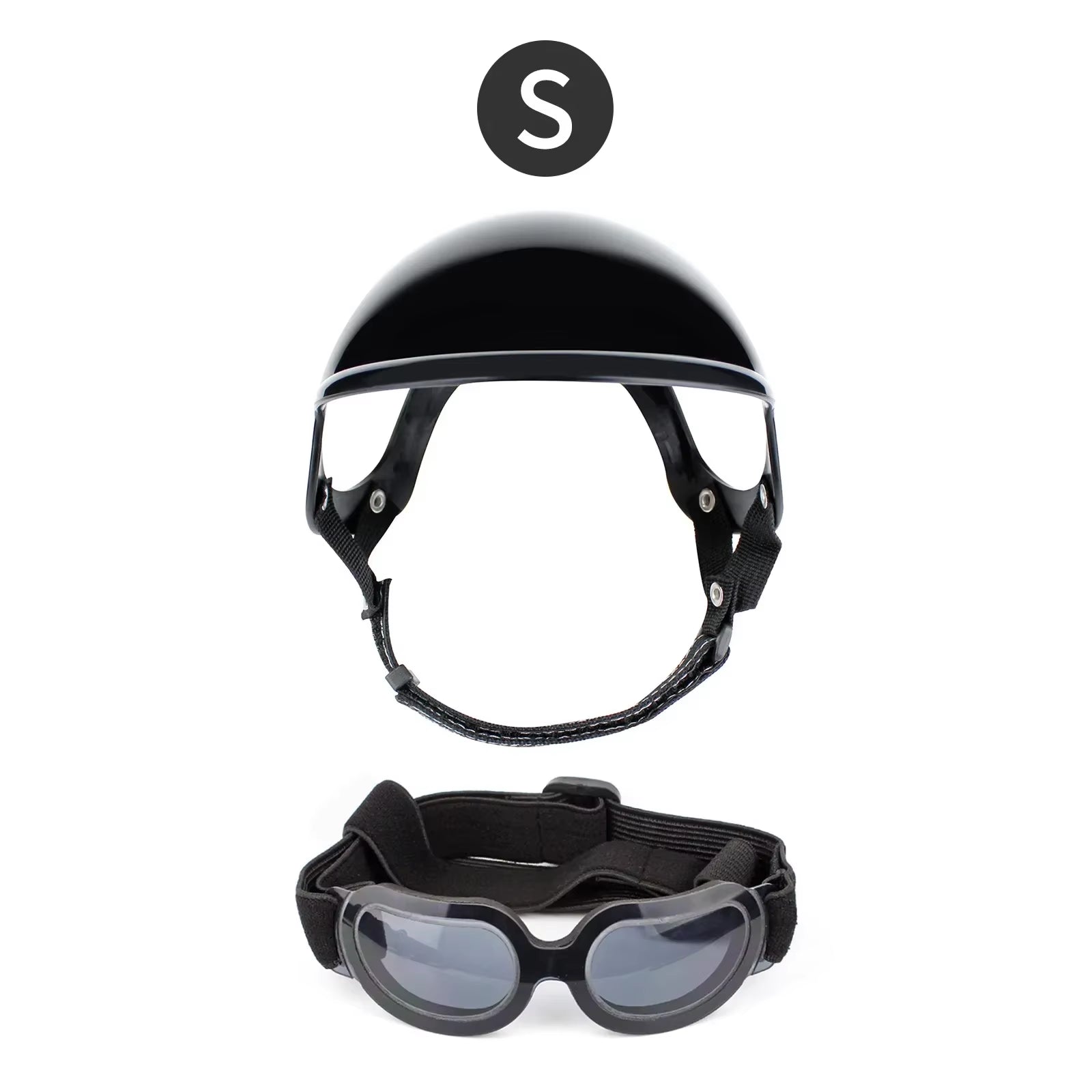 Dog Helmet and Goggles-Uv Protection Doggy Sunglasses Dog Glasses Pet Hat Motorcycle Helmets Protection for Puppy Riding