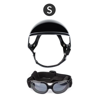 Dog Helmet and Goggles-Uv Protection Doggy Sunglasses Dog Glasses Pet Hat Motorcycle Helmets Protection for Puppy Riding
