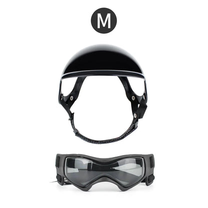 Dog Helmet and Goggles-Uv Protection Doggy Sunglasses Dog Glasses Pet Hat Motorcycle Helmets Protection for Puppy Riding
