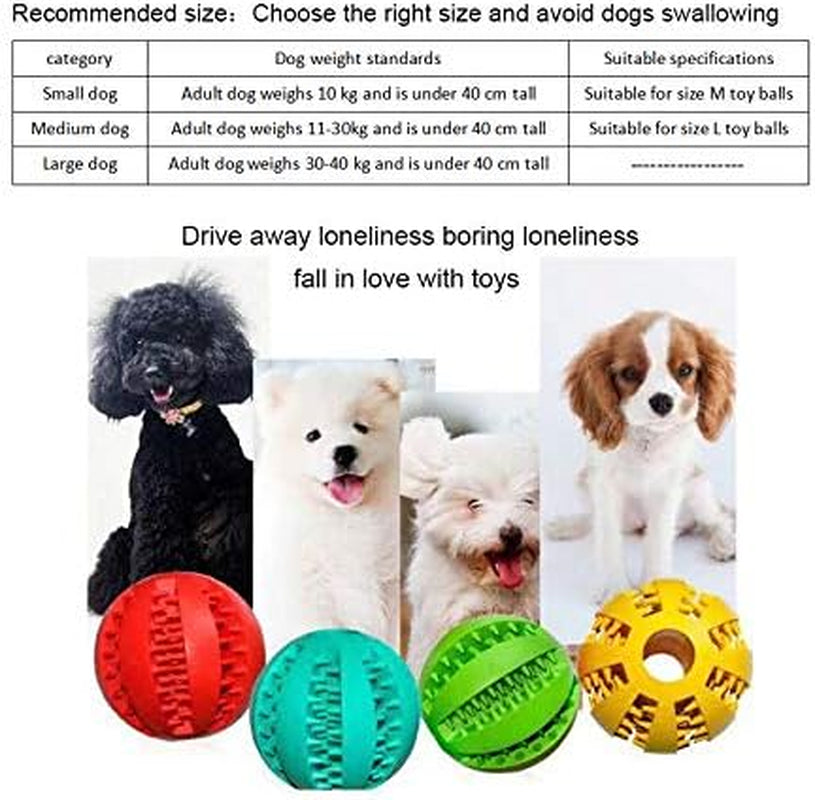 2 Pack Dog Toy Ball，Nontoxic Bite Resistant Teething Toys Balls for Small/Medium/Large Dog and Puppy Cat, Dog Pet Food Treat Feeder Chew Tooth Cleaning Ball Exercise Game IQ Training